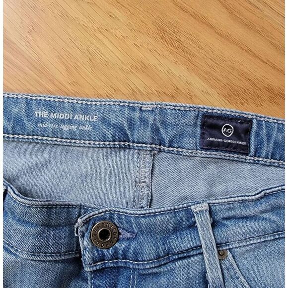 AG The Middi Mid-R Artisan Destroyed Jeans 28R - Picture 6 of 9